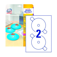 Этикетки для CD/DVD Avery Zweckform L7760-25, белые глянцевые, d=117мм, 2шт на листе А4, 25 листов