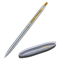 Ручка бизнес-класса шариковая BRAUBERG Brioso, СИНЯЯ, корпус серебристый с золотистыми деталями, лин