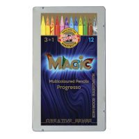 Карандаши с многоцветным грифелем цельнографитные Koh-I-Noor 'Progresso Magic 8772', 12шт., заточен.