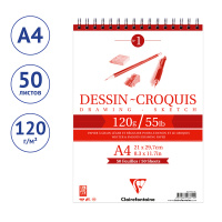Скетчбук 50л., А4 Clairefontaine 'Dessin croquis', на гребне, 120г/м2