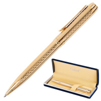 Шариковая ручка автоматическая Galant Graven Gold синяя, 0.7мм, золотой корпус