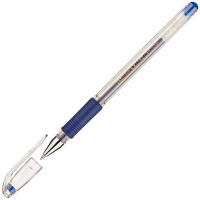 Ручка гелевая Crown HJR-500R синяя, 0.5мм, резиновый манжет