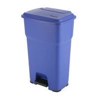 Контейнер для мусора Vileda Professional Гера 85л, с педалью и крышкой, синий, 137759