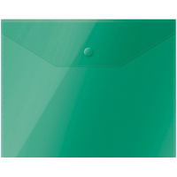 Пластиковая папка на кнопке Officespace зеленая полупрозрачная, А5