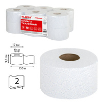 Туалетная бумага Laima Premium белая, 2 слоя, 150м, 12 рулонов