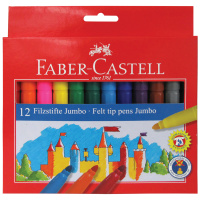 Фломастеры Faber-Castell 'Замок' 'Jumbo', 12цв., утолщенные, смываемые, картон, европодвес