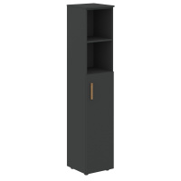 Шкаф колонка с глухой средней дверью и топом FHC 40.6(R) Черный графит/Черный графит 404х429х1983