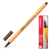 Ручка капиллярная Stabilo Point 88 коричневая, 0.4мм, полосатый корпус