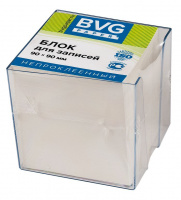 Блок для записей непроклеенный Bvg белый, 90х90х90мм, в прозрачном боксе