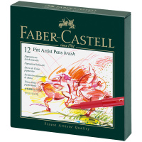 Набор капиллярных ручек Faber-Castell 'Pitt Artist Pen Brush' ассорти, 12шт., студийная коробка