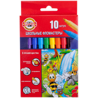 Фломастеры для рисования Koh-I-Noor Пчелка 10 цветов, трехгранные, смываемые