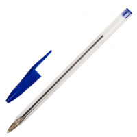 Ручка шариковая STAFF Basic Budget BP-02, письмо 500 м, СИНЯЯ, длина корпуса 13,5 см, линия письма 0