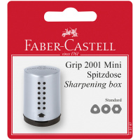 Точилка пластиковая Faber-Castell 'Grip 2001 Mini' 1 отверстие, контейнер, серая, блистер