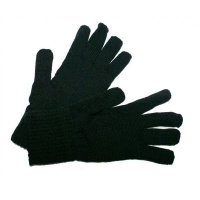 Перчатки трикотажные черные, утепленные/ двойные