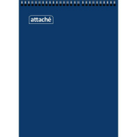 Блокнот Attache синий, А4, 60 листов, на спирали, ламинированный картон