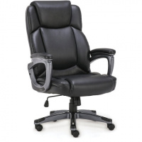 Кресло руководителя Brabix Favorite EX-577 рецикл.кожа, черная, крестовина пластик