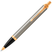 Шариковая ручка автоматическая Parker IM Core M, серебристый/позолоченный корпус, 1931670