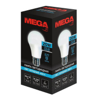 Лампа светодиодная Mega 20 Вт E27 колба 4000K нейтральный белый свет