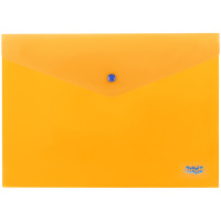 Папка-конверт на кнопке Мульти-Пульти, А4, 160мкм, полупрозрачная, оранжевая
