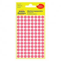 Этикетки маркеры Avery Zweckform 3177, красные неон, d=8мм, 104шт на листе, 4 листа