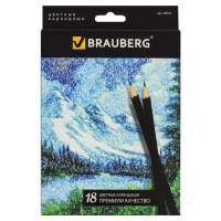 Набор цветных карандашей Brauberg Artist line 18 цветов, шестигранный корпус