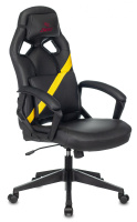 Кресло геймера Zombie Driver экокожа, черная/желтая, крестовина пластик, подголовник