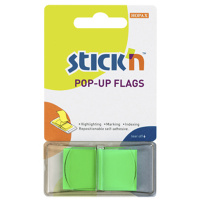 Клейкие закладки пластиковые Hopax Stick'n зеленый, 45х25мм, 50шт