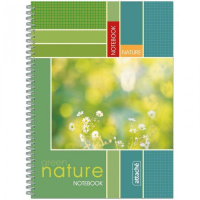 Тетрадь общая Attache Green Nature, А4, 80 листов, в клетку, на спирали, мелованный картон