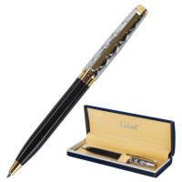 Шариковая ручка автоматическая Galant Consul синяя, 0.7мм, черный/золотой корпус