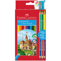 Карандаши цветные Faber-Castell 'Замок', 12цв., шестигр., заточ.+6цв.+точилка, картон, европодвес