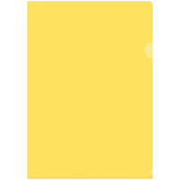 Папка-уголок Officespace желтая прозрачная, А4, 150мкм