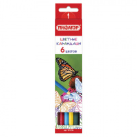 Набор цветных карандашей Пифагор Бабочки, 6 цветов