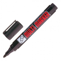 Маркер перманентный Crown Multi Marker чёрный, 3 мм, пулевидный наконечник