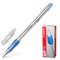 Шариковая ручка Stabilo Keris 538XF синяя, 0.2мм, прозрачный с голубым корпус