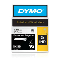 Лента для принтера этикеток Dymo Rhino 19мм х 5.5м, черный/белый, полиэстер, S0718220