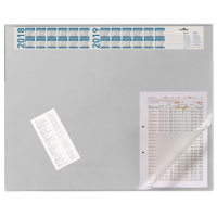 Коврик настольный для письма Durable 52х65см, с карманом и календарем, серый, 7204-10