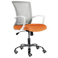 Кресло офисное Brabix Wings MG-306 сетка, серая-оранжевая, крестовина хром