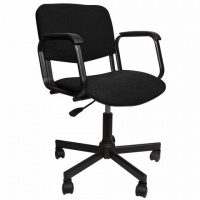 Кресло офисное КР08 ткань, черная, крестовина пластик