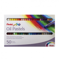 Пастель масляная художественная PENTEL 'Oil Pastels', 50 цветов, круглое сечение, картонная упаковка
