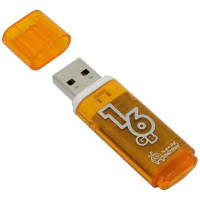USB флешка Smart Buy Glossy 16Gb, 16/8 мб/с, оранжевый