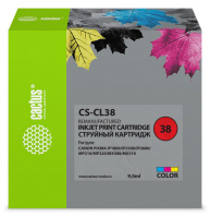 Картридж струйный Cactus CS-CL38 многоцветный (9мл) для Canon Pixma iP1800/iP1900/iP2500/iP2600/MP14