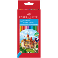 Карандаши цветные Faber-Castell 'Замок', 12цв., шестигр., заточ., картон, европодвес