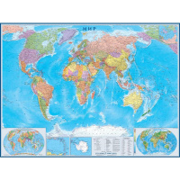 Настенная карта Атлас Принт Мир политическая, М-1:22 000 000, 158х118см