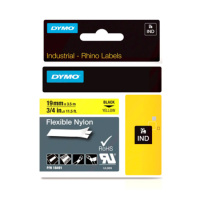 Лента для принтера этикеток Dymo Rhino 19мм х 3.5м, черный/желтый, нейлон, S0718090