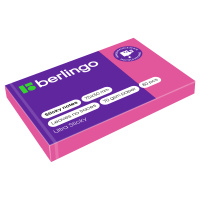 Блок для записей с клейким краем Berlingo Ultra Sticky розовый, неон, 50х75мм, 80 листов