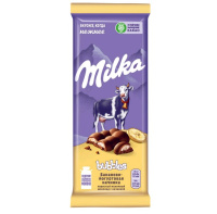 Шоколад Milka молочный Bubbles пористый с бананово-йогуртовой начинкой, 92г