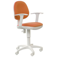 Кресло офисное Бюрократ CH-W356AXSN ткань, оранжевая, крестовина пластик, белая