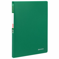 Файловая папка Brauberg Office зеленая, А4, 0.5мм, на 30 файлов