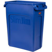 Контейнер для мусора Rubbermaid SlimJim 60л, синий, с системой вентиляции, 1971257