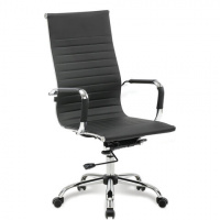 Кресло руководителя Brabix Energy EX-509 рец. кожа, черная, крестовина хром
